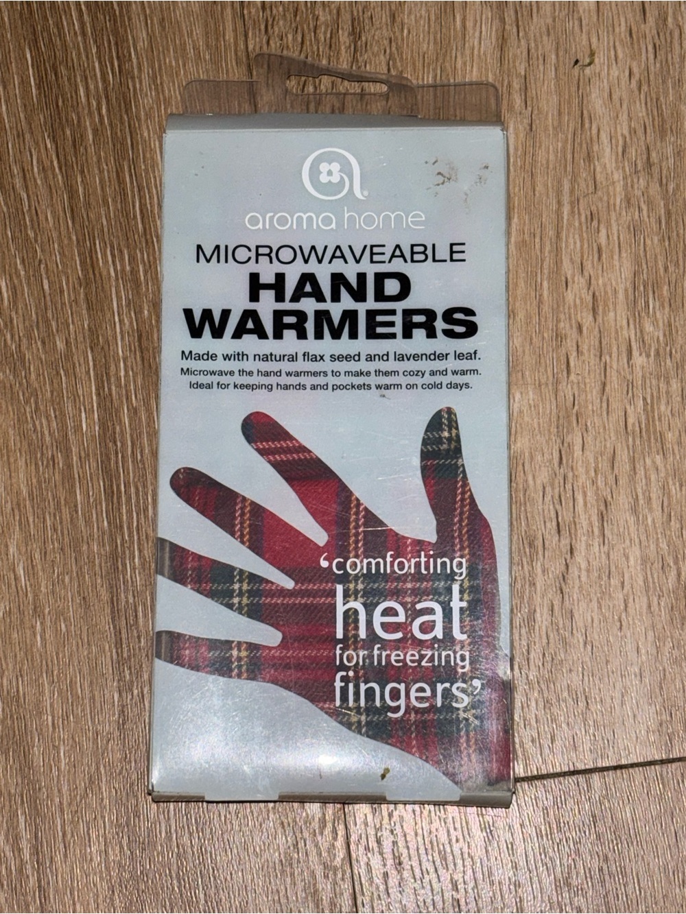 Aroma Home Microwaveable Hand Warmers Flax Seed & Lavender NIB Plaid b193